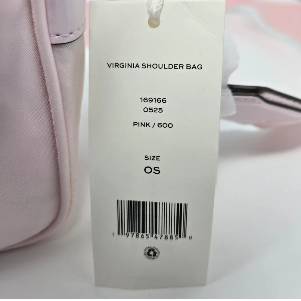 Tory Burch Virginia Crossbody Bag Women OS Pink New Nylon Double T Logo Pouch